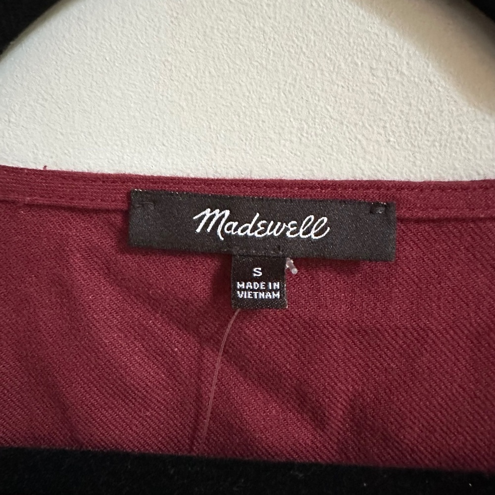 NWT Madewell Responsible Bubble Sleeve Button Front Midi Dress - Picture 4 of 9